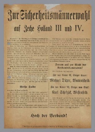 "Sicherheitsmännerwahl auf Zeche Holland III und IV"