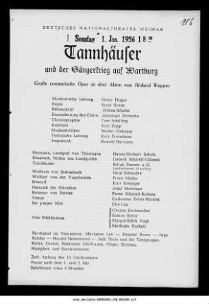 Tannhäuser und der Sängerkrieg auf Wartburg