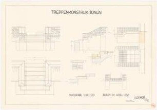 Treppenkonstruktionen: Grundriss, Ansichten, Details