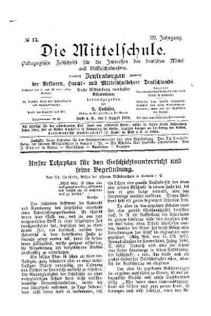 Unser Lehrplan für den Geschichtsunterricht und seine Begründung