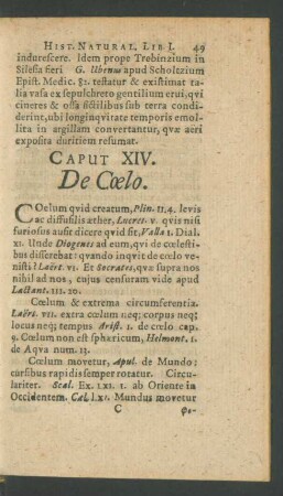 Caput XIV. De Coelo.
