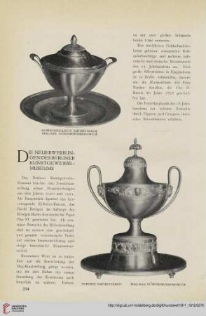 1: Die Neuerwerbungen des Berliner Kunstgewerbemuseums