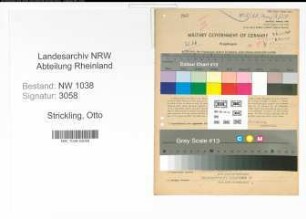 Entnazifizierung Otto Strickling , geb. 14.06.1889 (Bahnbeamter)
