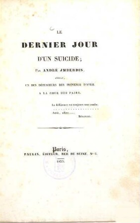 Le dernier jour d'un suicide