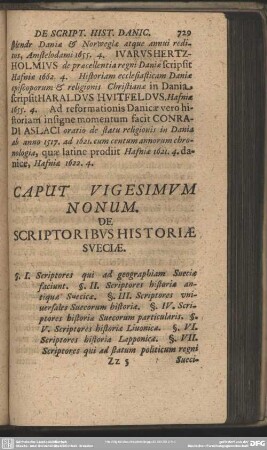 Caput Vigesimum Nonum. De Scriptoribus Historiae Sveciae