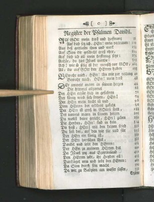Register der Psalmen Davids.
