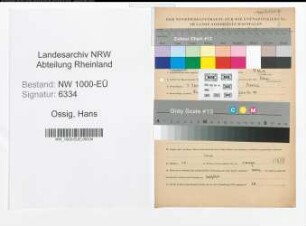 Entnazifizierung Hans Ossig, geb. 01.01.1911 (Regierungsinspektor)