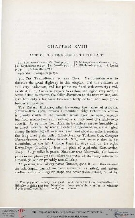 Chapter XVIII: Line of the trade-route to the east
