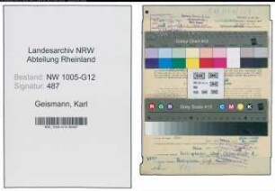 Entnazifizierung Karl Geismann , geb. 23.07.1916 (Lohnabrechner)