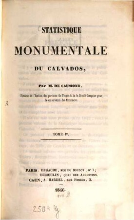 Statistique monumentale du Calvados, 1
