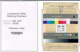 Entnazifizierung Willy Hartzheim , geb. 11.04.1908 (Arbeiter)