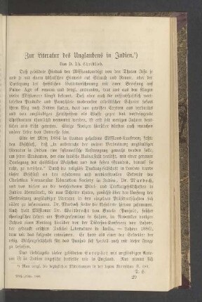 Zur Literatur des Unglaubens in Indien