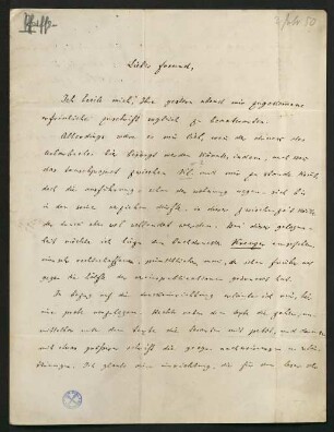 Brief vom 2. Februar 1850