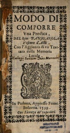 Modo di comporre una predica