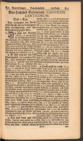 Das Hohelied Salomonis. Canticum Canticorum