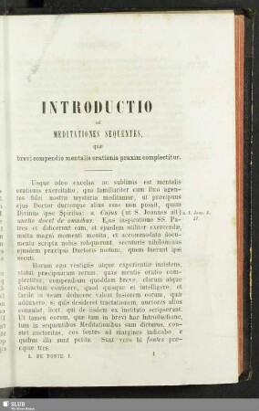 Introductio ad Meditationes Sequentes, quae brevi compedio mentalis orationis praxim complectitur