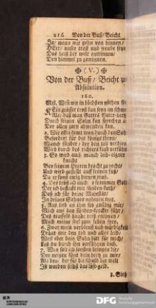 (V.) Von der Buß / Beicht und Absolution.