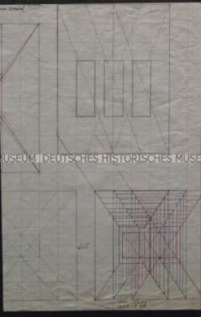 Entwurf zum Projekt "Helioptix" mit mehreren geometrischen Motiven