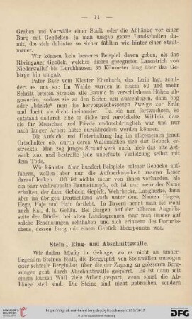 Stein-, Ring- und Abschnittwälle