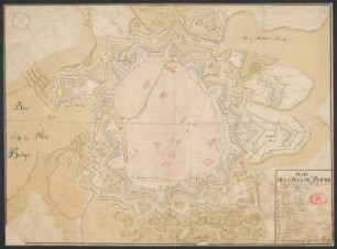 Plan de la ville de WEismar avec toutes leurs fortification[!] anno 1716 avant qu'elle fut rasé