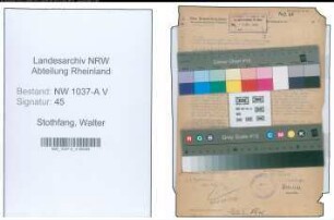 Entnazifizierung Walter Stothfang , geb. 22.10.1902 (Ministerialrat a.D.)