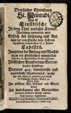 1r-392, Dreyfacher Ehrenkrantz St. Meinradi