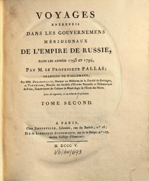 Voyages entrepris dans les gouvernemens méridionaux de l'empire de Russie, 2