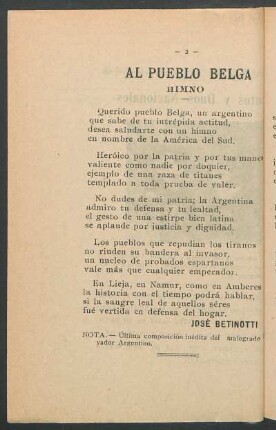 Al pueblo belga : Himno