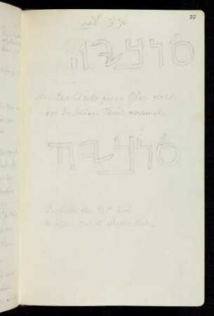 77r-80r 19.IV.-20.IV.1889 Arak el-Emir, Skizzen, Inschriften
