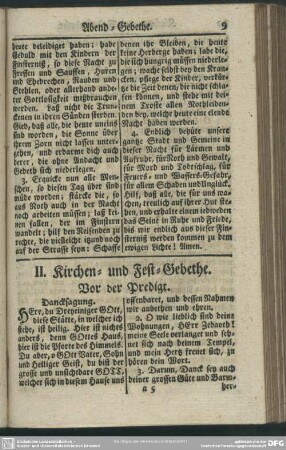II. Kirchen- und Fest-Gebethe