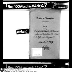 Reichs- und Kreismilitärsachen insbesondere das Osnabrücksche Kontingent