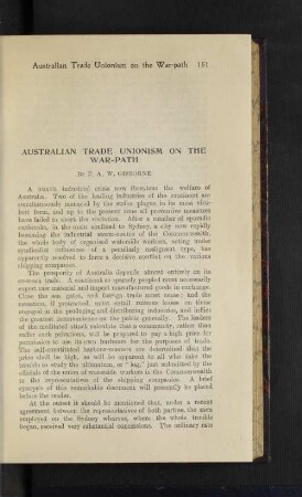 Australian Trade Unionism on the War-Path.