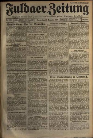 Ausgabe vom Donnerstag, den 29. Dezember 1927.