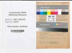 Entnazifizierung Gottfried Schumacher, geb. 19.03.1899 (Verw.Angest.)