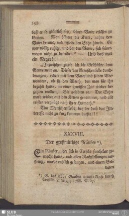 XXXVIII. Der großmüthige Räuber