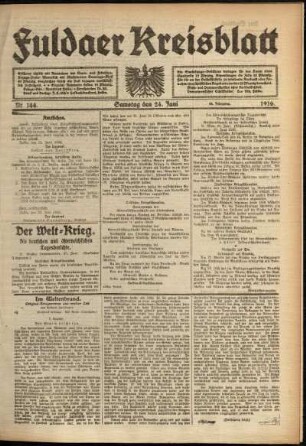 Ausgabe vom Samstag, den 24. Juni 1916.