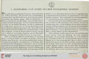 Heidelberg und sein Schloß / Heidelberg et son château