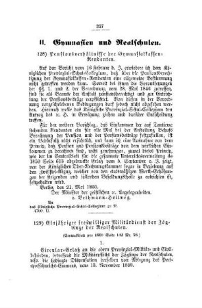 Einjähriger freiwilliger Militärdienst der Zögling der Realschulen : [II Gymnasien und Realschulen]