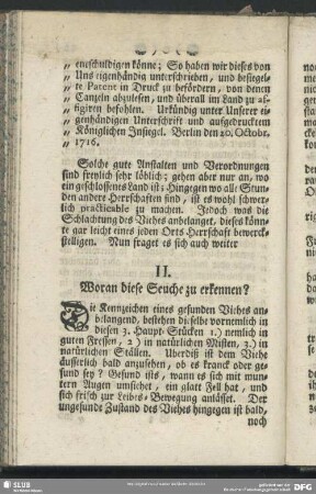 II. Woran diese Seuche zu erkennen?