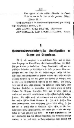 Hundertundneunundvierzigstes Sendschreiben an Lehrer und Lehrerinnen