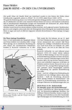 Jakob Heine – in den USA unvergessen.