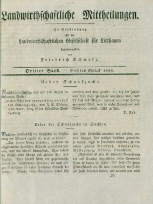 Dritter Band. - Eilftes Stück 1828.