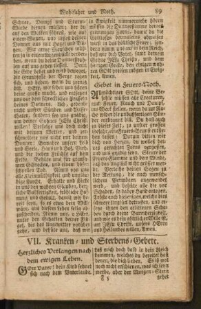 VII. Kranken- und Sterbens-Gebete