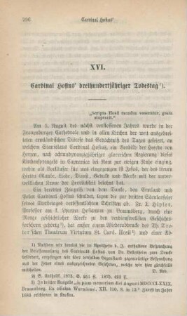 296-307 Cardinal Hosius' dreihundertjähriger Todestag