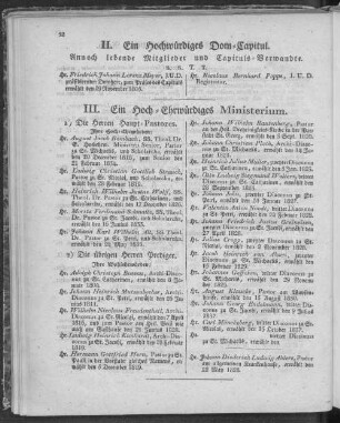 III. Ein Hoch-Ehrwürdiges Ministerium.