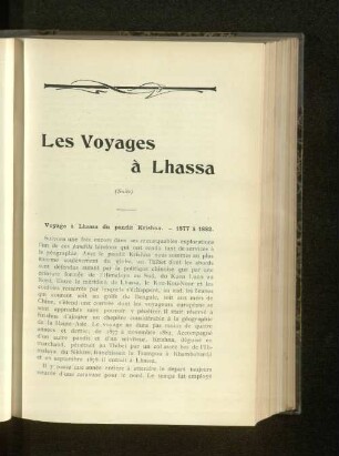 Les Voyages à Lhassa.