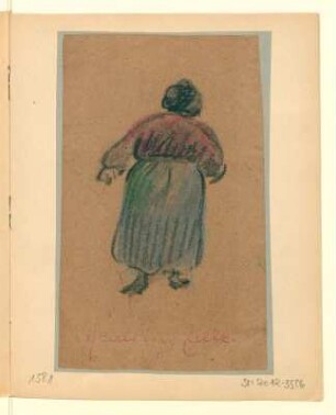 Gehende Frau, Rückenansicht