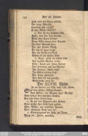 Der XCVIII. Psalm.