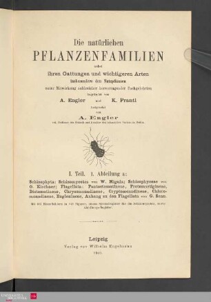 Teil 1 : Abteilung 1 : a: Die natürlichen Pflanzenfamilien nebst ihren Gattungen und wichtigeren Arten, insbesondere den Nutzpflanzen