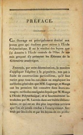 Essai de géometrie analytique, appliquée aux courbes et aux surfaces du second ordre